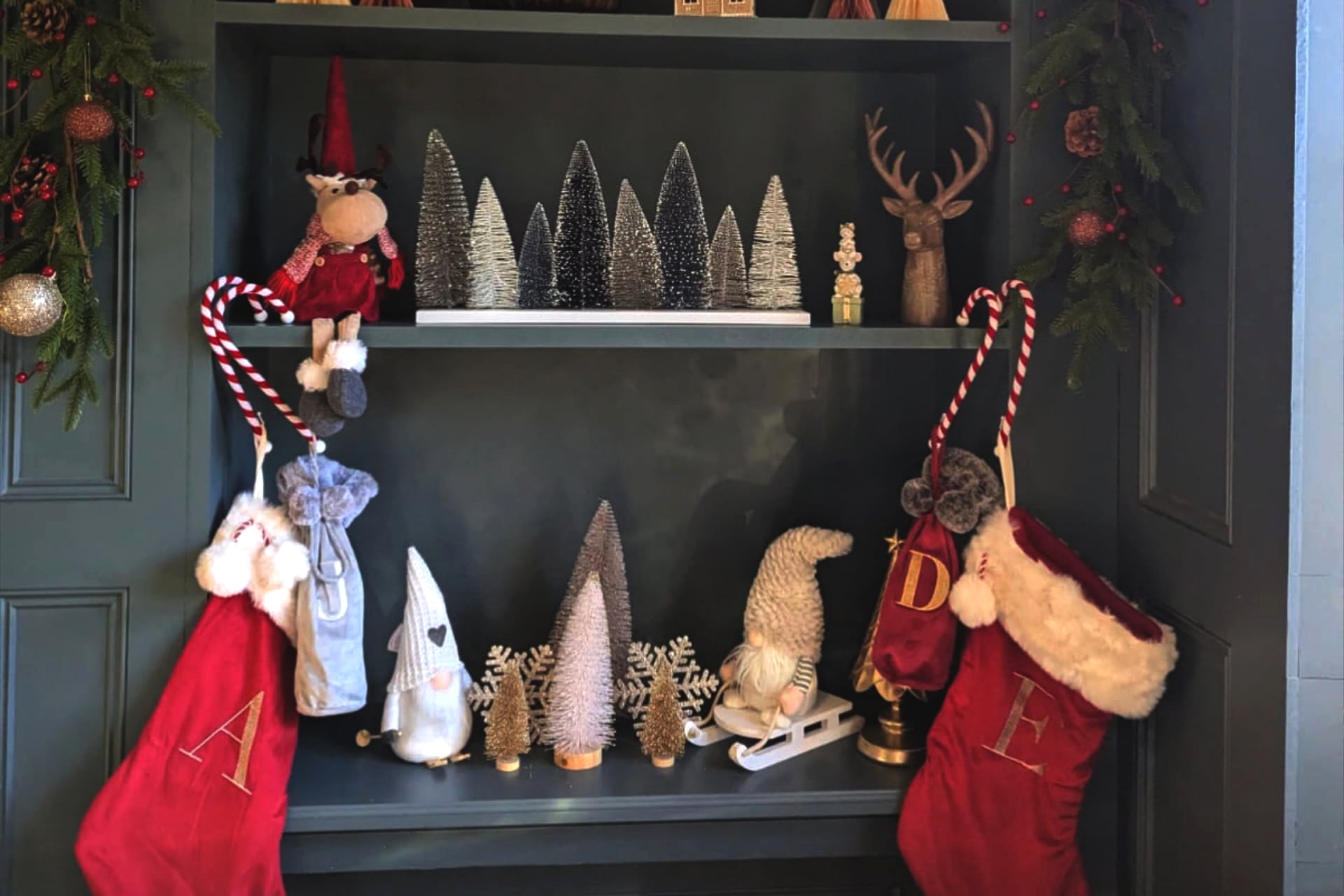 Stockings hung ready for Christmas