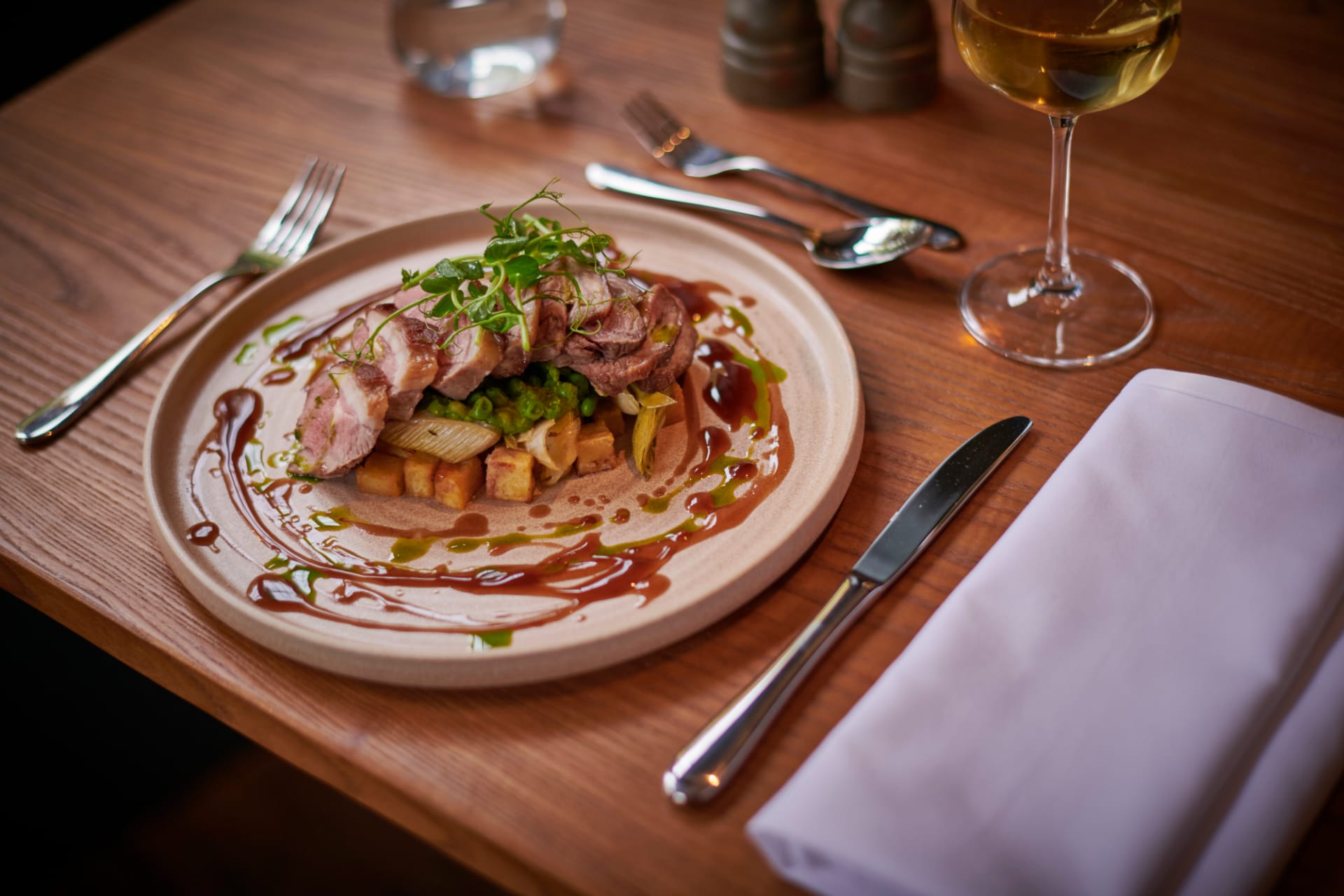 Rump of lamb, parmentier potatoes